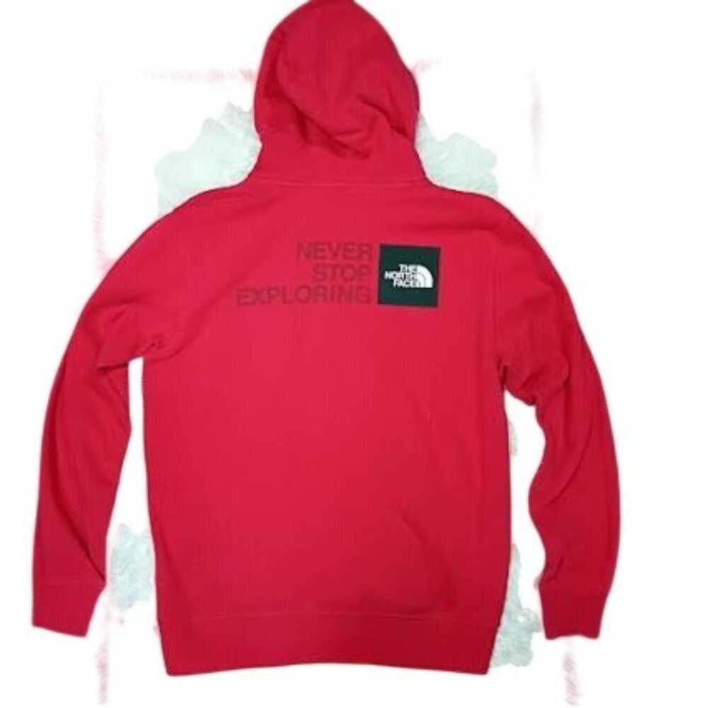 The North Face Mens Red Hoodie Sweatshirt Small "Never Stop Exploring" Graphic - Picture 1 of 8